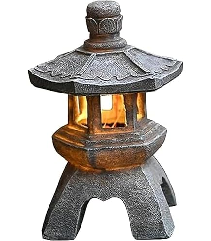 Amazon | ガーデンライト 和風 灯篭 四足 庭飾り 置物 LED 防水 耐久